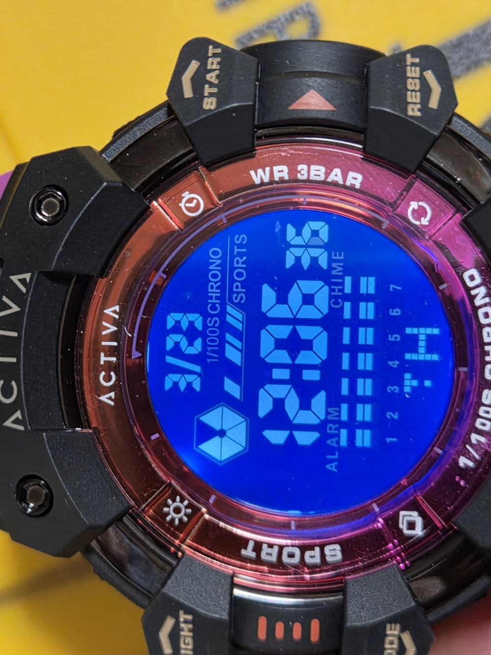 Ativa Pink and Black Digital Sports Watch